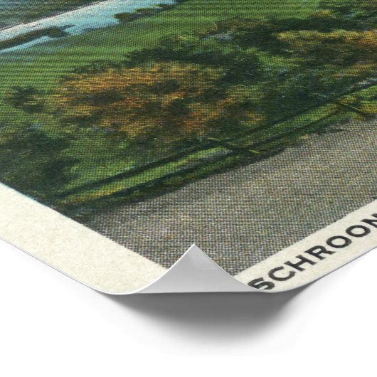 アユス川とシュロン湖の眺め ポスター (角)