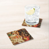 アユタヤスパイシーパパイヤサラダ[ソムタム] with Cashew スクエアペーパーコースター (インサイチュ)