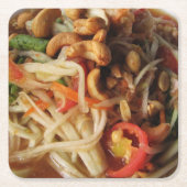 アユタヤスパイシーパパイヤサラダ[ソムタム] with Cashew スクエアペーパーコースター (正面)