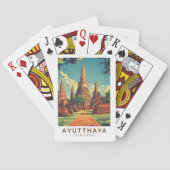 アユタヤタイイラストレーショントラベルアートヴィンテージ トランプ (裏面)