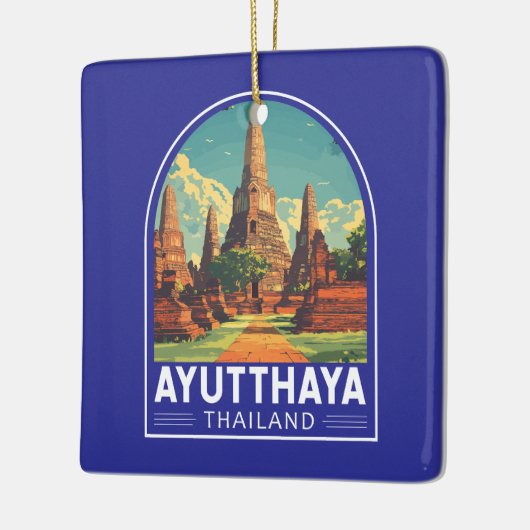アユタヤタイランドトラベルアートエンブレム セラミックオーナメント (左)