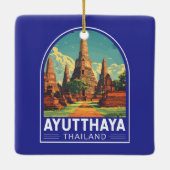 アユタヤタイランドトラベルアートエンブレム セラミックオーナメント (裏面)