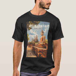 アユタヤタイランドトラベルアートヴィンテージ Tシャツ
