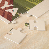 アユタヤヒストリカルパークイラストレーショントラベルアート ジグソーパズル (側面)