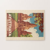 アユタヤヒストリカルパークイラストレーショントラベルアート ジグソーパズル (横)