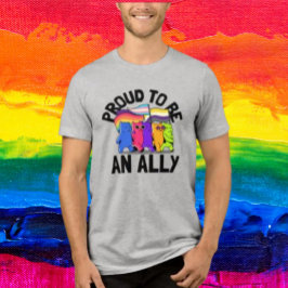 アライであることを誇りに思うクマ トライブレンドＴシャツ