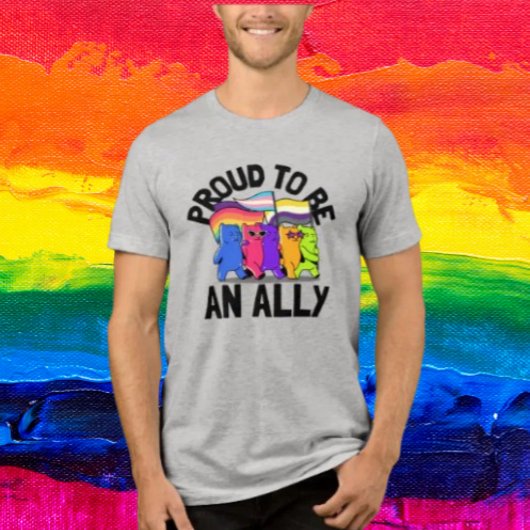 アライであることを誇りに思うクマ トライブレンドTシャツ