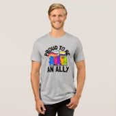 アライであることを誇りに思うクマ トライブレンドTシャツ (正面全面)