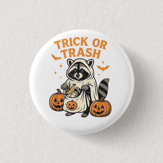 アライクおもしろいンのトリックまたはゴミのハロウィン 缶バッジ (正面)
