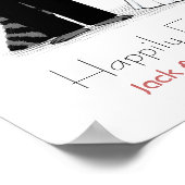 アライク結婚オンの新郎新婦と文字付きカスタム ポスター (角)