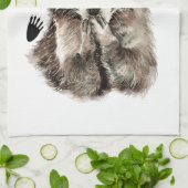 アライク離れオン足跡の私のハートユーモア引用文 キッチンタオル (折り畳み)