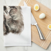 アライク離れオン足跡の私のハートユーモア引用文 キッチンタオル (四つ折り)