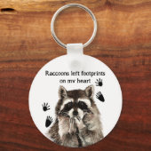 アライク離れオン足跡の私のハートユーモア引用文 キーホルダー (正面)