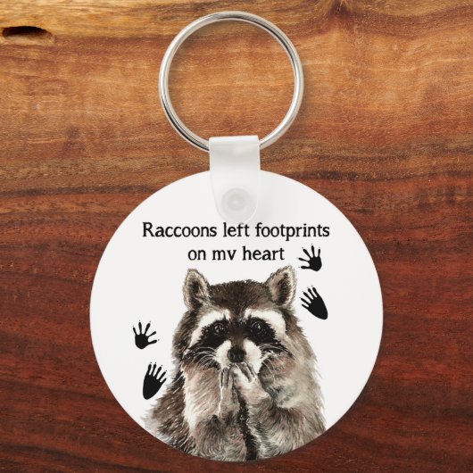 アライク離れオン足跡の私のハートユーモア引用文 キーホルダー (正面)