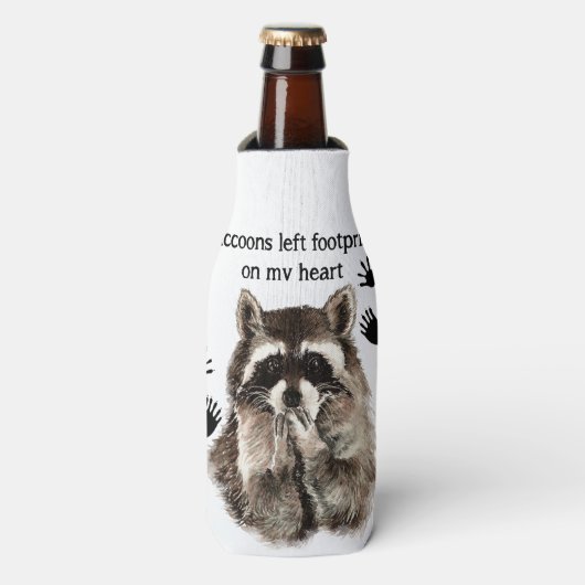 アライク離れオン足跡の私のハートユーモア引用文 ボトルクーラー (ボトル正面)