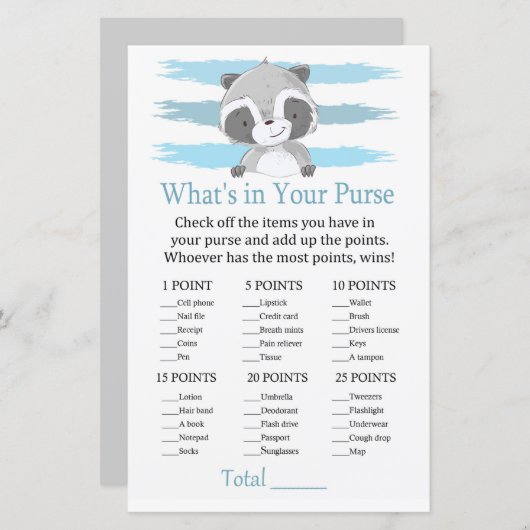 アライグマあなたの財布ゲームの中に何がある (正面/裏面)