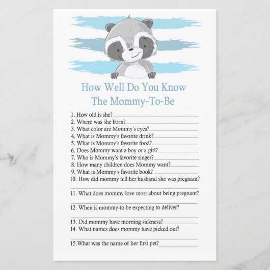 アライグマあなたは赤ちゃんシャワーをどれくらい知っているか (正面)