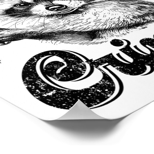 アライグマおもしろいゴミのルーンかわいい犯罪をしよう ポスター (角)