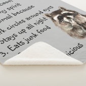 アライグマおもしろいスピリットアニマルユーモアかわいい水色 シェルパブランケット (3/4)