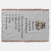 アライグマおもしろいスピリットアニマルユーモアかわいい水色 スローブランケット (正面)