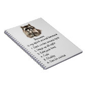 アライグマおもしろいスピリットアニマルユーモアかわいい水色 ノートブック (右側)