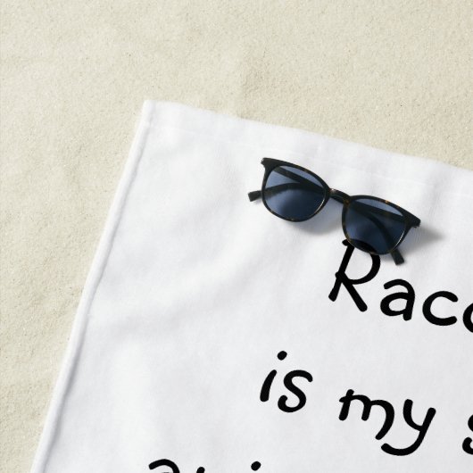 アライグマおもしろいスピリットアニマルユーモアかわいい水色 ビーチタオル (インサイチュ)