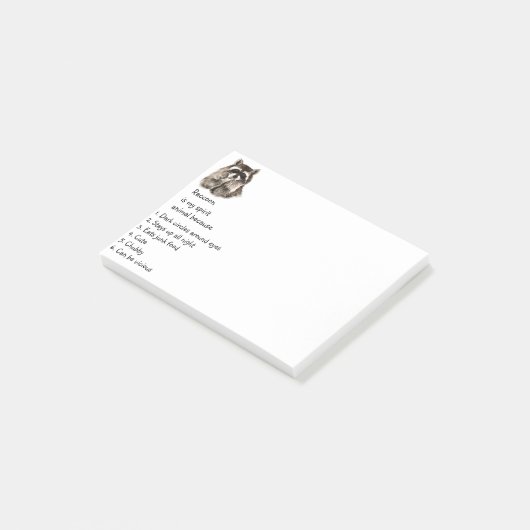 アライグマおもしろいスピリットアニマルユーモアかわいい水色 ポストイット (アングル)