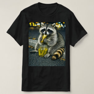 アライグマがきゅうりを食べる面白いミーム Tシャツ