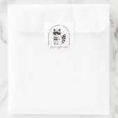 アライグマがコーヒーを飲むクラブの面白いデザイン スクエアシール (バッグ)