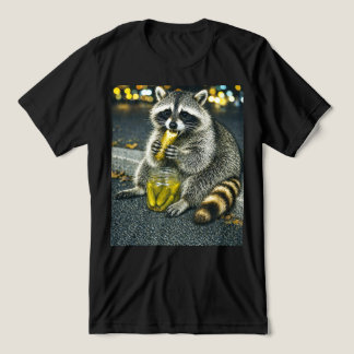 アライグマがピクルスを食べる面白いミーム トライブレンドＴシャツ