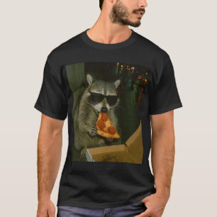 アライグマがピザを食べるMeme Tシャツ