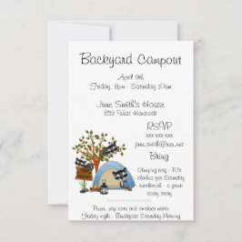 アライグマが付いている裏庭のCampout 招待状