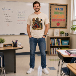 アライグマが本を読む コテージコア スタック本 Tシャツ