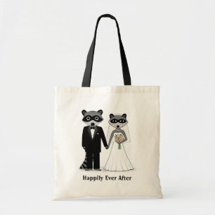 アライグマが結婚する – かわいい新郎新婦 トートバッグ