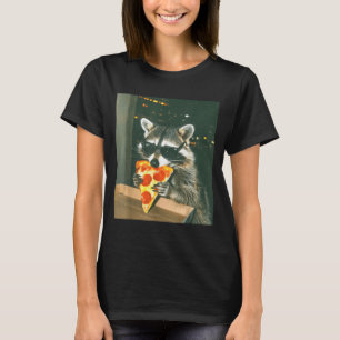 アライグマがZzaを食べる面白い動物のミーム メンズ レディース キッズ Tシャツ
