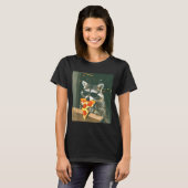 アライグマがZzaを食べる面白い動物のミーム メンズ レディース キッズ Tシャツ (正面フル)