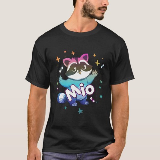 アライグマとのミオ名 Tシャツ (正面)