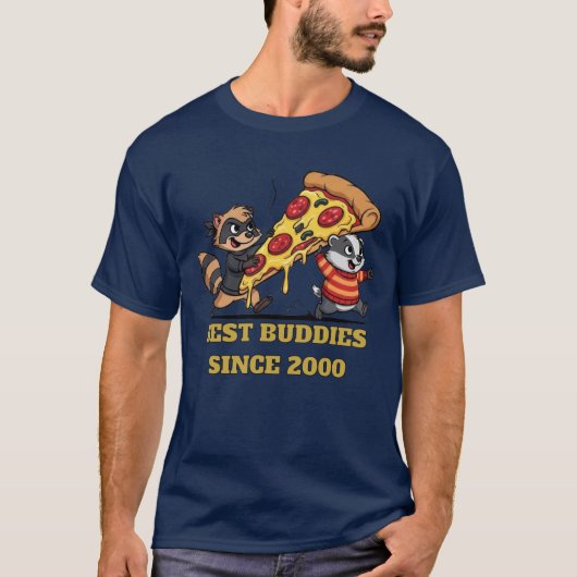 アライグマとアナグマ　最高の友達 Tシャツ (正面)
