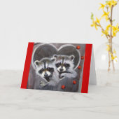 アライグマとテントウムシ カード (黄色い花)