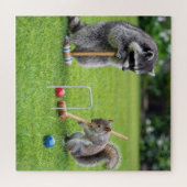 アライグマとリスがクロッケーをプレー ジグソーパズル (横)