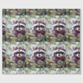 アライグマと松の木クリスマスラッピング紙 ラッピングペーパー (フラット)