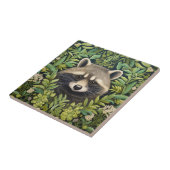 アライグマと葉アールヌーボースタイル タイル (側面)