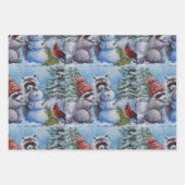 アライグマと野生動物 ラッピングペーパーシート (正面3)