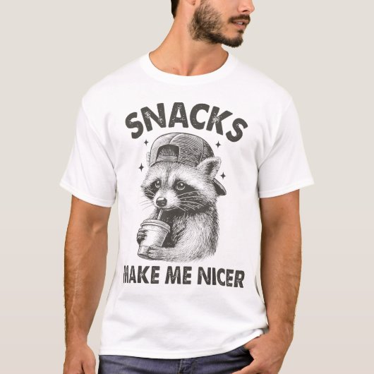 アライグマのおやつが私を Tシャツ (正面)