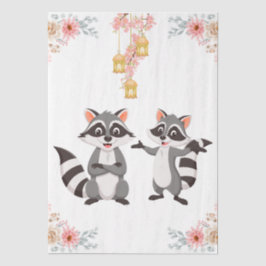 アライグマのように幸せで遊び心のある気分。 薄葉紙