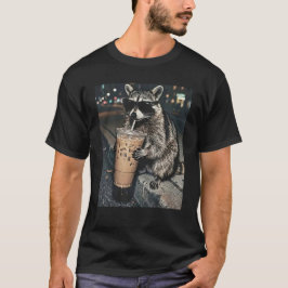 アライグマのアイスコーヒー好きが止まらない Tシャツ