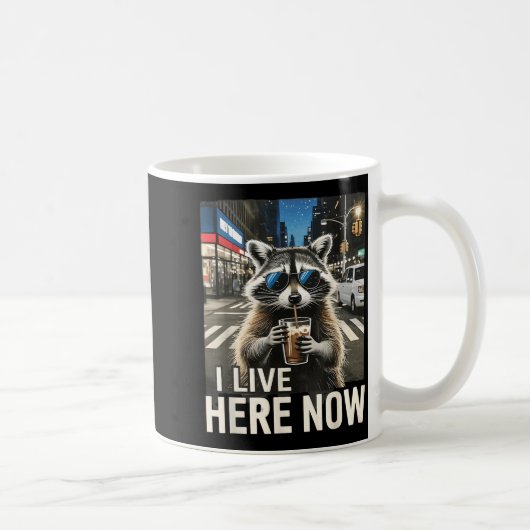 アライグマのアイスコーヒー おもしろ 都市ゴミ コーヒーマグカップ (右)