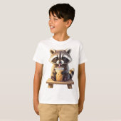 アライグマのアイスコーヒー Tシャツ (正面フル)