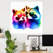 アライグマのカップル ポスター (ホームオフィス)