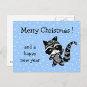 アライグマのクリスマスの雪 シーズンポストカード (正面/裏面)